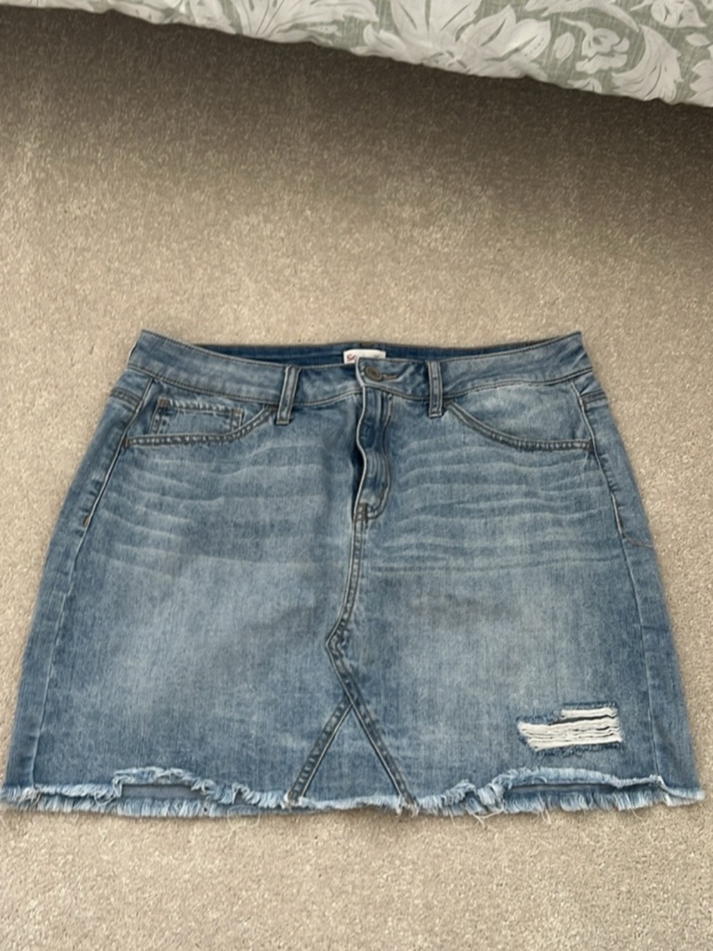 Casual Blue Denim Mini Skirt - Women